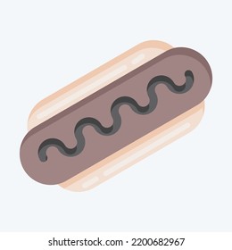 Icon Bratwurst. Suitable For Education Symbol. Flat Style. Simple Design Editable. Design Template Vector. Simple Illustration