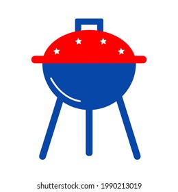 icon brazier Independence day patriotic illustrations. Cute vector prints for 4th of July. Independence day design elements in the colors of the US national flag. 