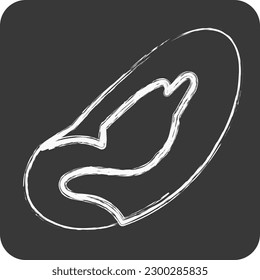 Icon Brazil Nut. suitable for Nuts symbol. chalk Style. simple design editable. design template vector. simple illustration