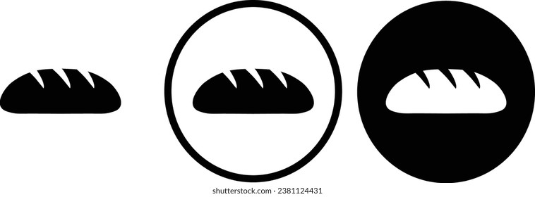 icon bread black outline for web site design 
and mobile dark mode apps 
Vector illustration on a white background