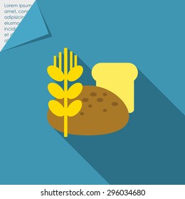 Icon of bread loaves and wheat ear