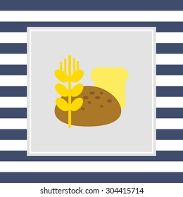 Icon of bread loaves and wheat ear