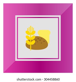 Icon of bread loaves and wheat ear