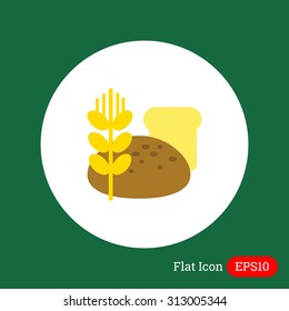 Icon of bread loaves and wheat ear