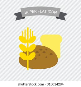 Icon of bread loaves and wheat ear