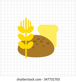 Icon of bread loaves and wheat ear