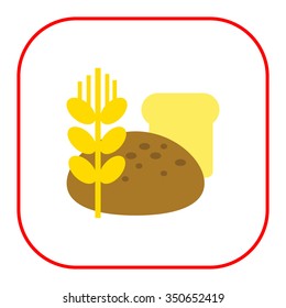 Icon of bread loaves and wheat ear