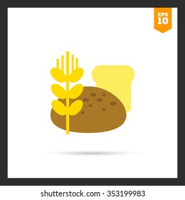 Icon of bread loaves and wheat ear