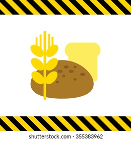 Icon of bread loaves and wheat ear