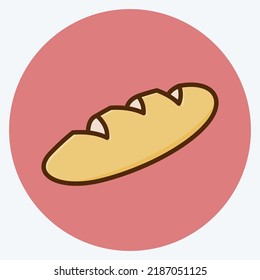 Icon Bread. suitable for Bakery symbol. flat style. simple design editable. design template vector. simple illustration