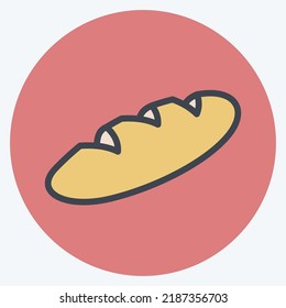 Icon Bread. suitable for Bakery symbol. color mate style. simple design editable. design template vector. simple illustration