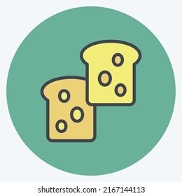 Icon Bread. suitable for Garden symbol. color mate style. simple design editable. design template vector. simple symbol illustration