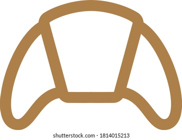 icon of breakfast, croassaint in lines