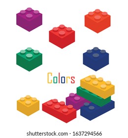 Icon brick block color art vector for toy apps and websites on white background children's toy. illustration