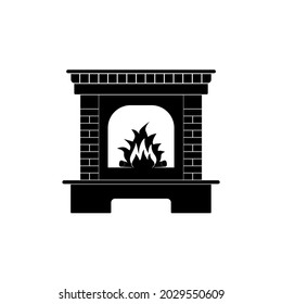 El icono de una chimenea de ladrillo es negro sobre un fondo blanco. Una imagen vectorial.