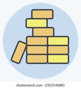 Icon Brickwork. related to Building Material symbol. color mate style. simple design editable. simple illustration