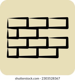 Icon Brickwork. suitable for building symbol. hand drawn style. simple design editable. design template