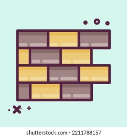 Icon Brickwork. suitable for Paint Art Tools symbol. MBE style. simple design editable. design template vector. simple illustration