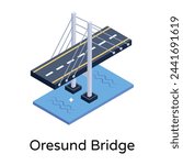 Icon of bridge in isometric design