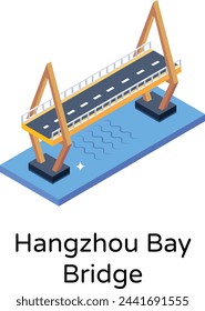 Icon of bridge in isometric design