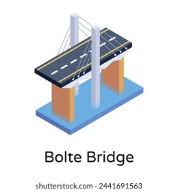 Icon of bridge in isometric design