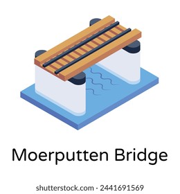 Icon of bridge in isometric design