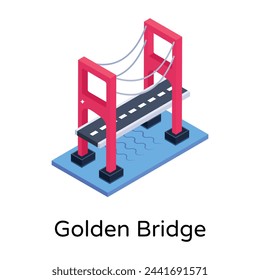 Icon of bridge in isometric design