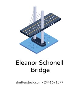 Icon of bridge in isometric design