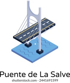 Icono del puente en diseño isométrico