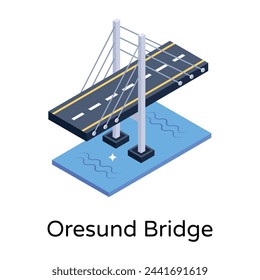 Icono del puente en diseño isométrico