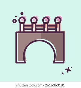 Icon Bridge. related to Civil Engineering symbol. MBE style. design editable