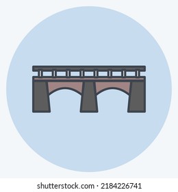 Icon Bridge. suitable for education symbol. color mate style. simple design editable. design template vector. simple illustration