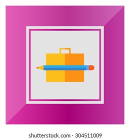 Icon of brief case and pencil