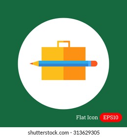 Icon of brief case and pencil