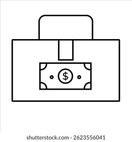 Icon briefcase with banknote on white background vector
Vector business icon