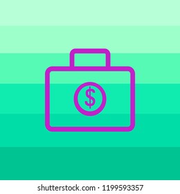 Icon briefcase. Dollar sign. Flat design style. Made vector illustration