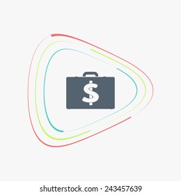 Icon briefcase. Dollar sign. Flat design style. Made vector illustration