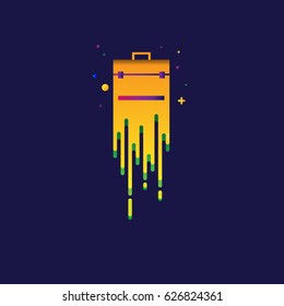 icon Briefcase rainbow Beautiful colorful Light illustration sign symbol  for web, modern design vector on blue background. logo.