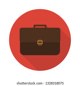 Icon briefcase with shadow. Flat sign