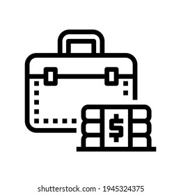 Icon Briefcase With Style Outline 
