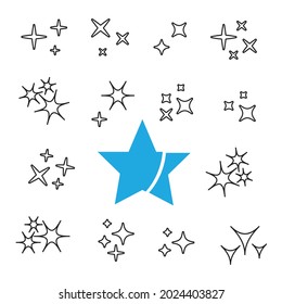 Icon bright twinkle. Sparkles icon set. Star element, light
