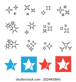 Icon bright twinkle. Sparkles icon set. Star element, light