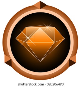 icon brilliant gemstone on white background