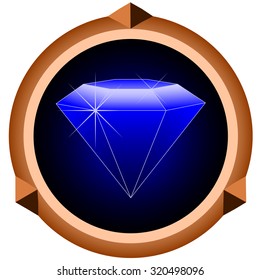 icon brilliant gemstone on white background