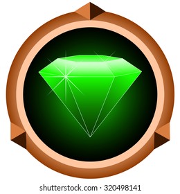 icon brilliant gemstone on white background