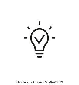 Icon of brilliant idea. Imagination, lamp, bulb, glowing. Creativity concept. Can be used for topics like electricity, genius, invention