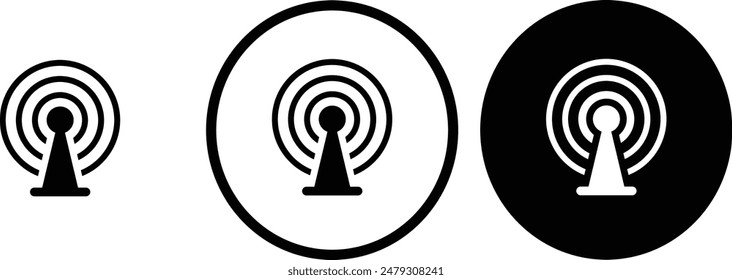 icon Broadcasting black outline for web site design 
and mobile dark mode apps 
Vector illustration on a white background