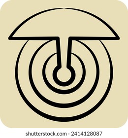 Icon Broadcasting. related to Satellite symbol. hand drawn style. simple design editable. simple illustration