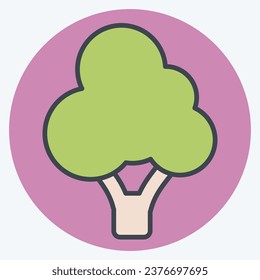 Icon Broccoli. related to Fruit and Vegetable color mate style. simple design editable. simple illustration