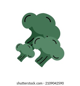 Icon of broccoli in trendy cartoon style